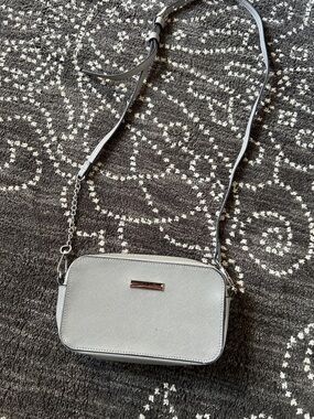 Structured Crossbody Bag in Light Gray with Adjustable Strap